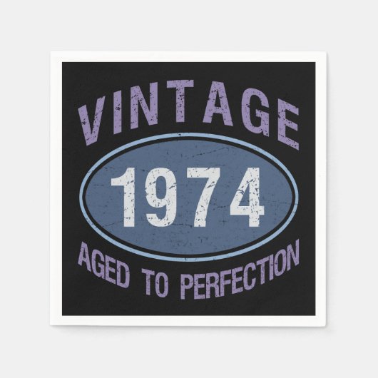 Vintag 1974 50. Geburtstag Serviette (Vorderseite)
