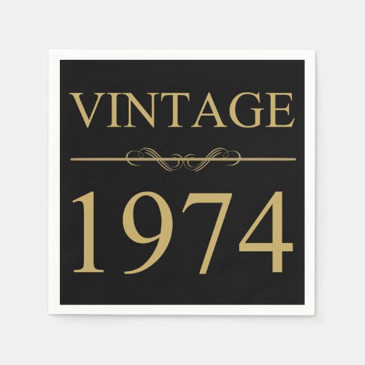 Vintag 1974 50. Geburtstag Serviette (Vorderseite)