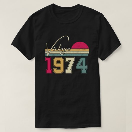 Vintag 1974, 50. Geburtstagsgeschenk T-Shirt (Design vorne)