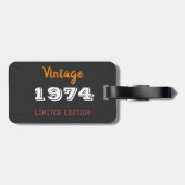 Vintag 1974 52. Geburtstag Limited Edition Gepäcka Gepäckanhänger (Rückseite horizontal)