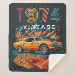 Vintag 1974 cooles Auto Sherpa Blanket Sherpadecke