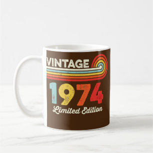 Vintag 1974 Geburtstag Limited Edition Men Women Kaffeetasse