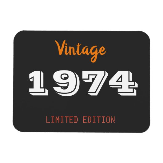 Vintag 1974 Magnet - 52. Geburtstag Limited Edit (Horizontal)