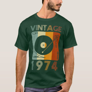 Vintag 1974 Retro Record Player Geburtstag Vinyl T-Shirt