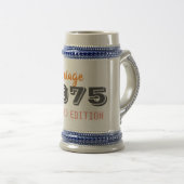Vintag 1975 50. Geburtstag Beer Stein - Limited Bierglas (VorderseiteRechts)