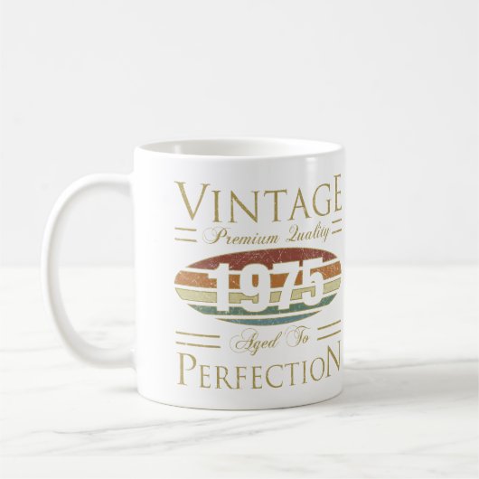 Vintag 1975 50. Geburtstag Kaffeetasse (Links)