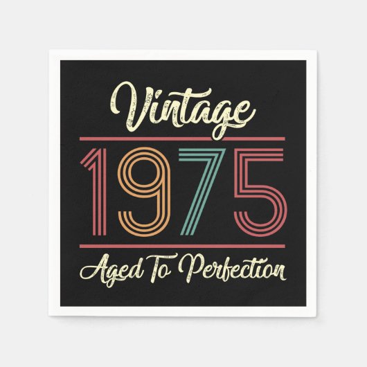 Vintag 1975 50. Geburtstag Serviette (Vorderseite)