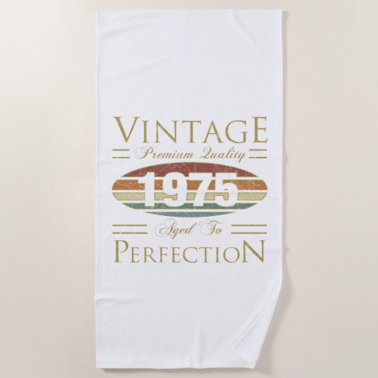 Vintag 1975 50. Geburtstag Strandtuch (Vorderseite)