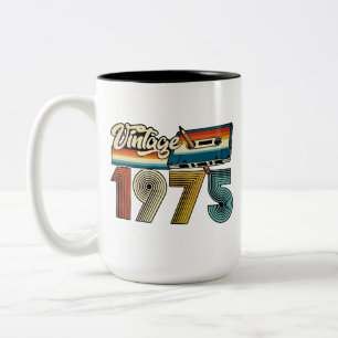 Vintag 1975 Cassette Tape-Tasse - Retro 70er-Kaffe Zweifarbige Tasse