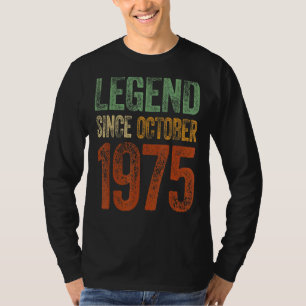 Vintag 1975 Geburtstag Oktober Geborene Legende Se T-Shirt