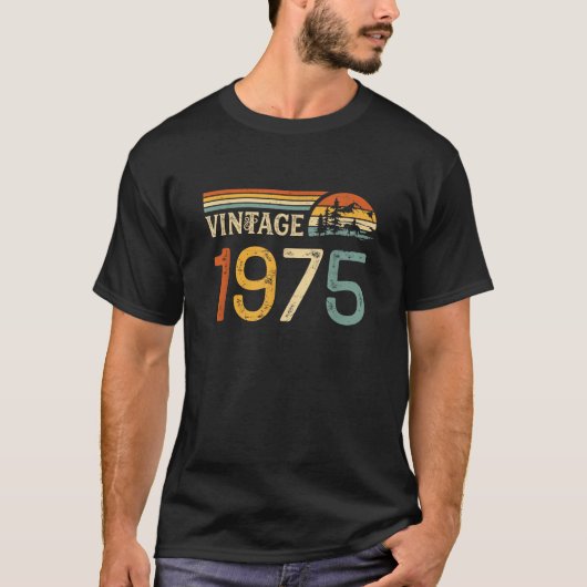 Vintag 1975 Geburtstag Retro T-Shirt (Vorderseite)