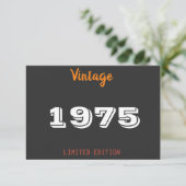 Vintag 1975 Jahre limitierte Auflage 50. Geburtsta Dankeskarte (Stehend Vorderseite)