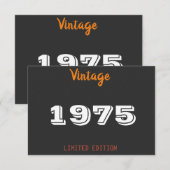 Vintag 1975 Jahre limitierte Auflage 50. Geburtsta Dankeskarte (Vorne/Hinten)