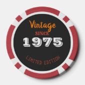Vintag 1975 Jahre limitierte Auflage 50. Geburtsta Pokerchips (Rückseite)