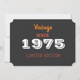 Vintag 1975 Limited Edition 50. Geburtstag Einladung