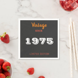 Vintag 1975 Limited Edition 50. Geburtstag Napkins Serviette