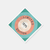 Vintag 1975 limitierte Auflage 50. Geburtstag Serviette (Ecke)