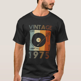 Vintag 1975 Retro Record Player Geburtstag Vinyl D T-Shirt