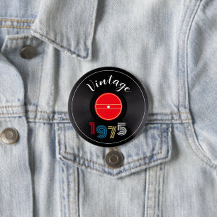 Vintag 1975 Retro Stripe Record 50. Geburtstag Button