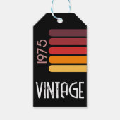 Vintag 1975 Retro Stripe Sun 50. Geburtstag Geschenkanhänger (Vorderseite)