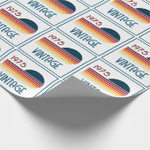 Vintag 1975 Retro Stripe Sun 50. Geburtstag Geschenkpapier (Ecke)