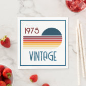 Vintag 1975 Retro Stripe Sun 50. Geburtstag Serviette (Beispiel)