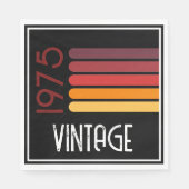 Vintag 1975 Retro Stripe Sun 50. Geburtstag Serviette (Vorderseite)