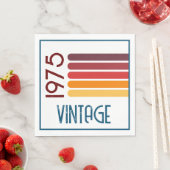 Vintag 1975 Retro Stripe Sun 50. Geburtstag Serviette (Beispiel)