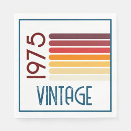 Vintag 1975 Retro Stripe Sun 50. Geburtstag Serviette
