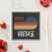 Vintag 1975 Retro Stripe Sun 50. Geburtstag Serviette (Beispiel)