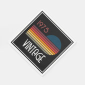 Vintag 1975 Retro Stripe Sun 50. Geburtstag Serviette (Ecke)