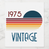 Vintag 1975 Retro Stripe Sun Weinetikett (Einzelnes Label)