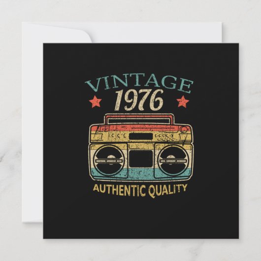Vintag 1976 Radio Authentic Quality B-Day Geschenk Einladung (Vorderseite)