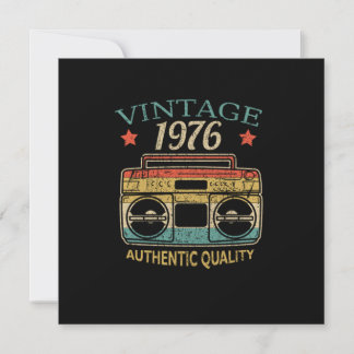 Vintag 1976 Radio Authentic Quality B-Day Geschenk Einladung