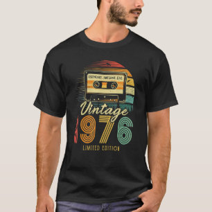 Vintag 1976 Retro Cassette 1976 46. Geburtstag 46 T-Shirt