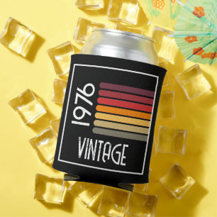 Vintag 1976 Retro Stripe Sun 50. Geburtstag Rosa Dosenkühler
