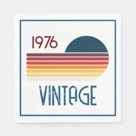 Vintag 1976 Retro Stripe Sun 50. Geburtstag Serviette