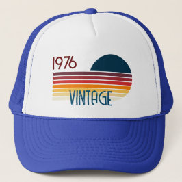 Vintag 1976 Retro Stripe Sun 50. Geburtstag Truckerkappe