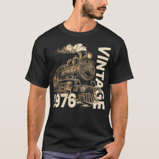 Vintag 1976 Steampunk-Dampfzug-Lokomotive 48. T-Shirt