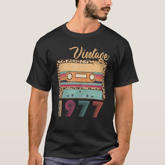Vintag 1977 Geburtstag Vintag Retro Geburtstag T-Shirt (Vorderseite)
