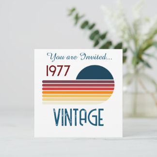 Vintag 1977 Retro Stripe Sun 50. Geburtstag Einladung