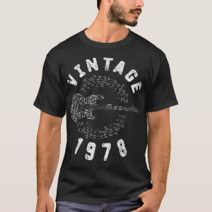 Vintag 1978 Geburtstag Limited Edition Guitar Musi T-Shirt