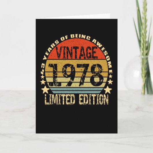Vintag 1978 Limited Edition 43 Years Karte (Vorderseite)