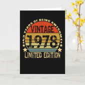 Vintag 1978 Limited Edition 43 Years Karte (Gelbe Blume)