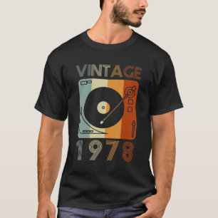Vintag 1978 Retro Record Player Geburtstag Vinyl D T-Shirt