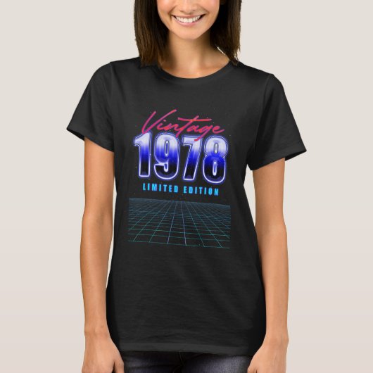 Vintag 1978 Retro Synthwave Ästhetik T-Shirt (Vorderseite)
