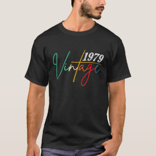 Vintag 1979 Geburtstag 43 Buchstaben Retro Graphic T-Shirt