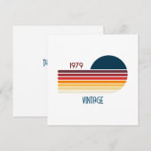 Vintag 1979 Retro Stripe Sun Dankeskarte (Vorne/Hinten)