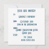 Vintag 1979 Retro Stripe Sun Einladung (Rückseite)