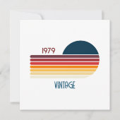 Vintag 1979 Retro Stripe Sun Einladung (Vorderseite)